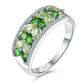 Leaves  Design Peridot 925 Sterling Silver Ring