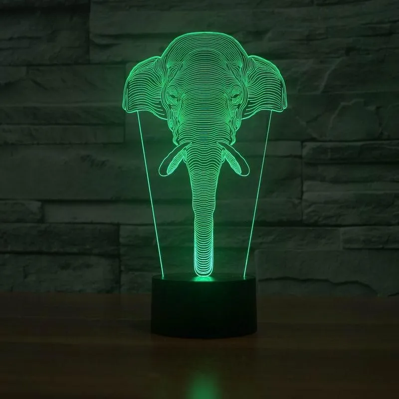 Limited Edition 3D Hologram Elephant LED Lamp