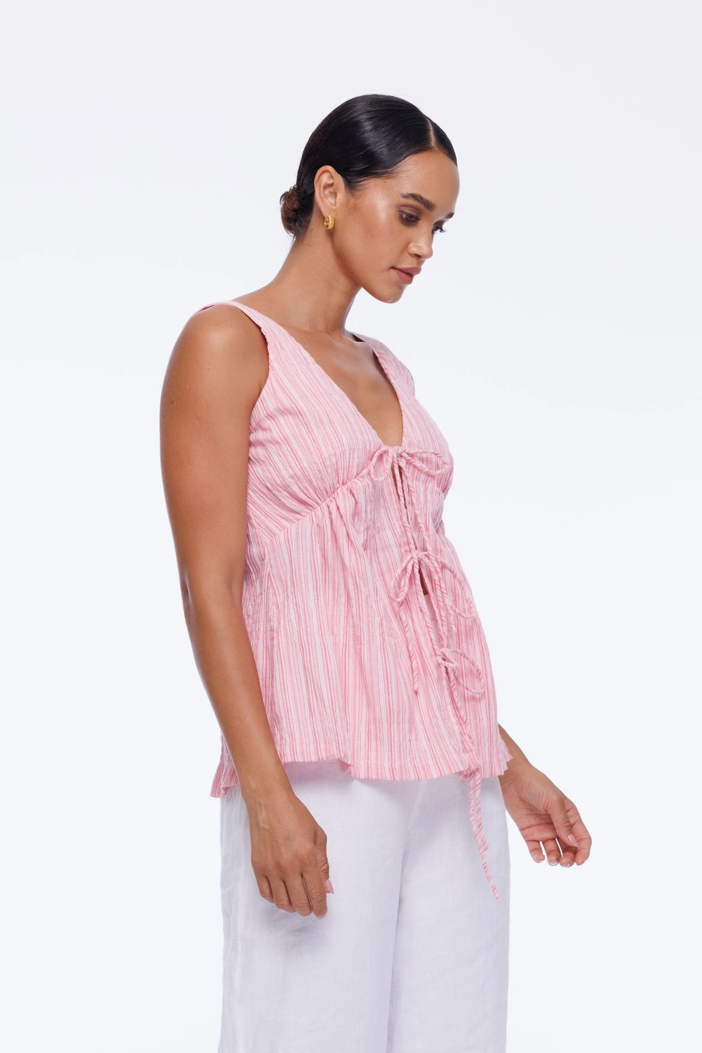 Lucy in the Sky Top - Pink Stripe