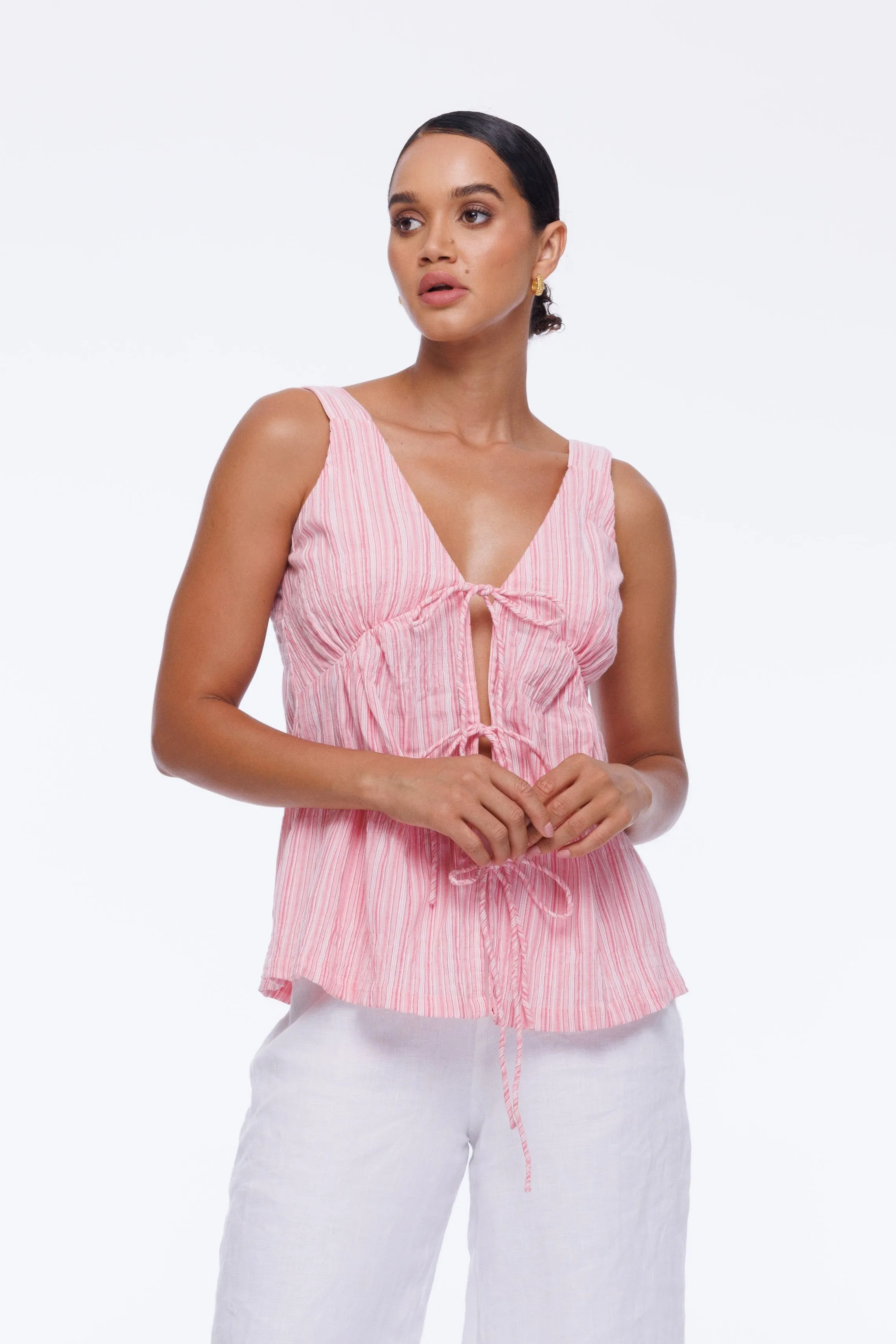 Lucy in the Sky Top - Pink Stripe