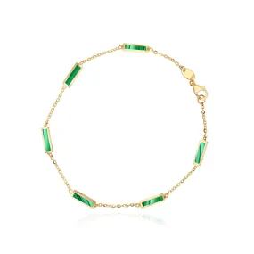 Malachite Bar Chain Bracelet