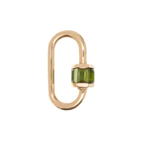 Marla Aaron 14k Yellow Gold Total Baguette Green Tourmaline Medium Lock