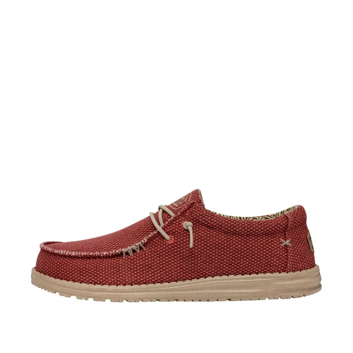 Mocassini Uomo Hey Dude Wally Braided Rosso