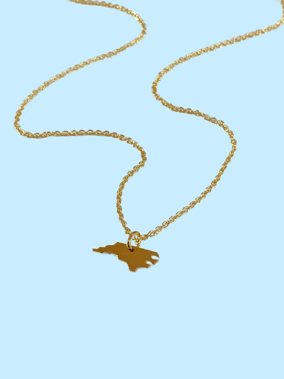 North Carolina State Outline Necklace