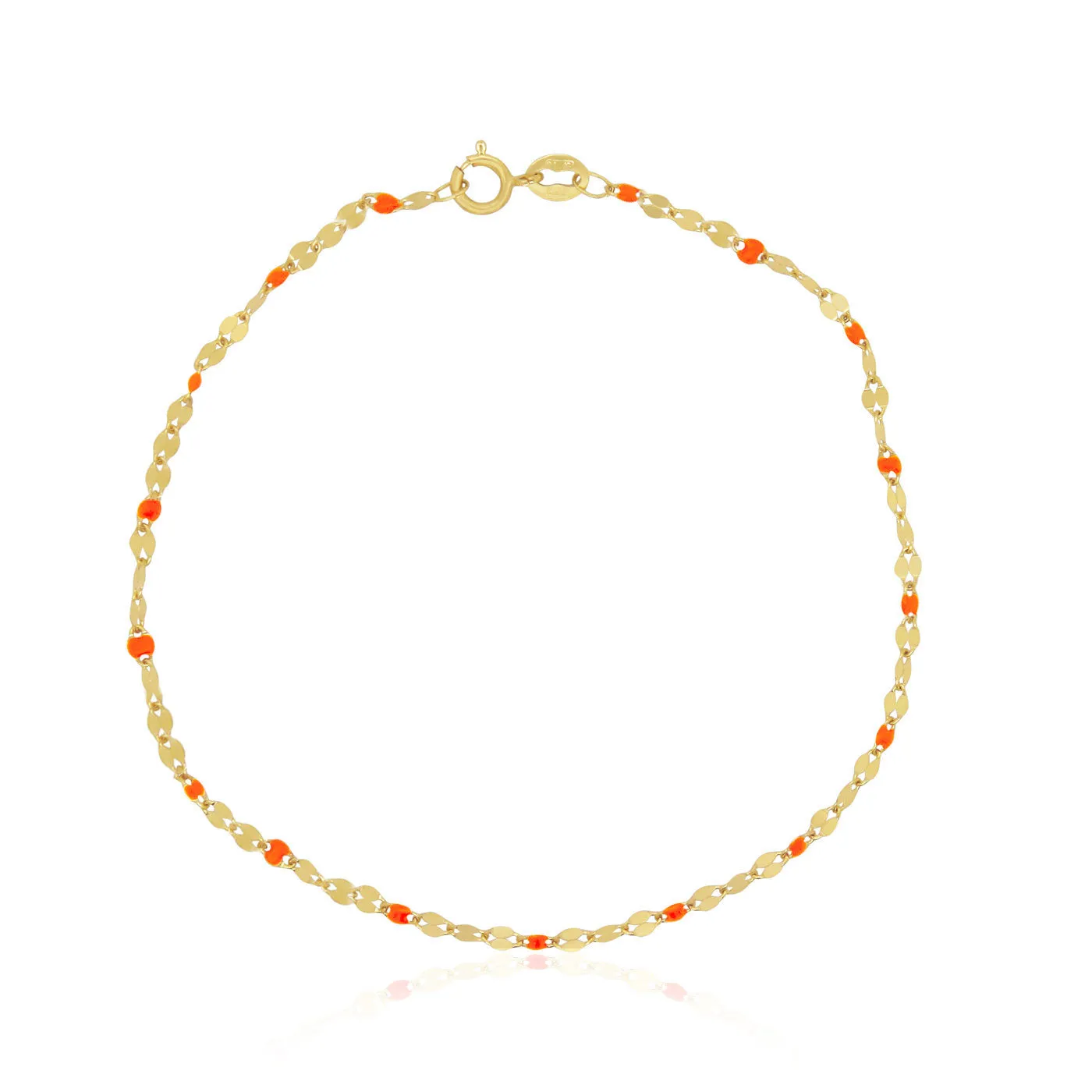 Orange Enamel Glitter Bracelet