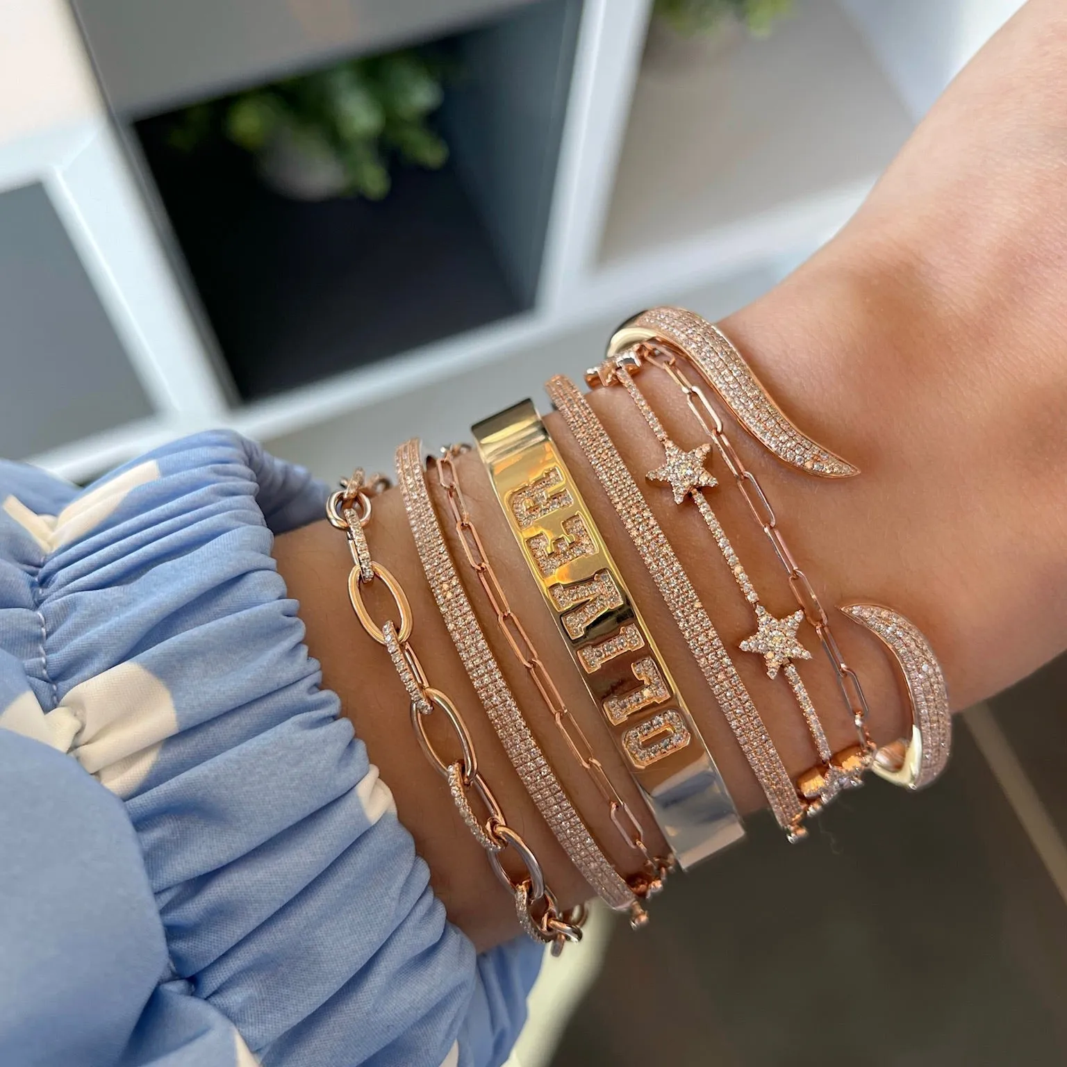 Pave Wave Cuff Bangle