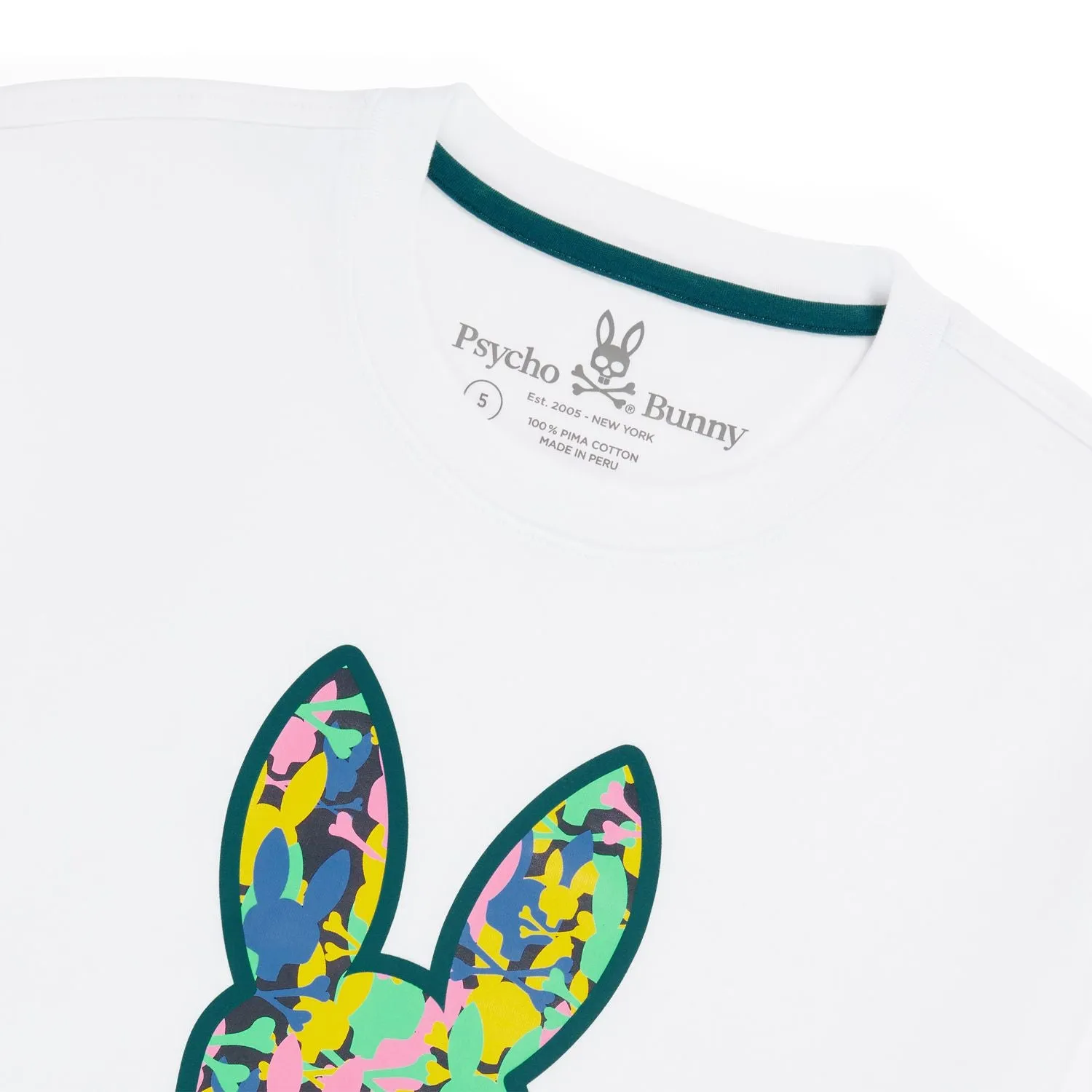 Psycho Bunny Mens Suncoast Graphic Tee - White