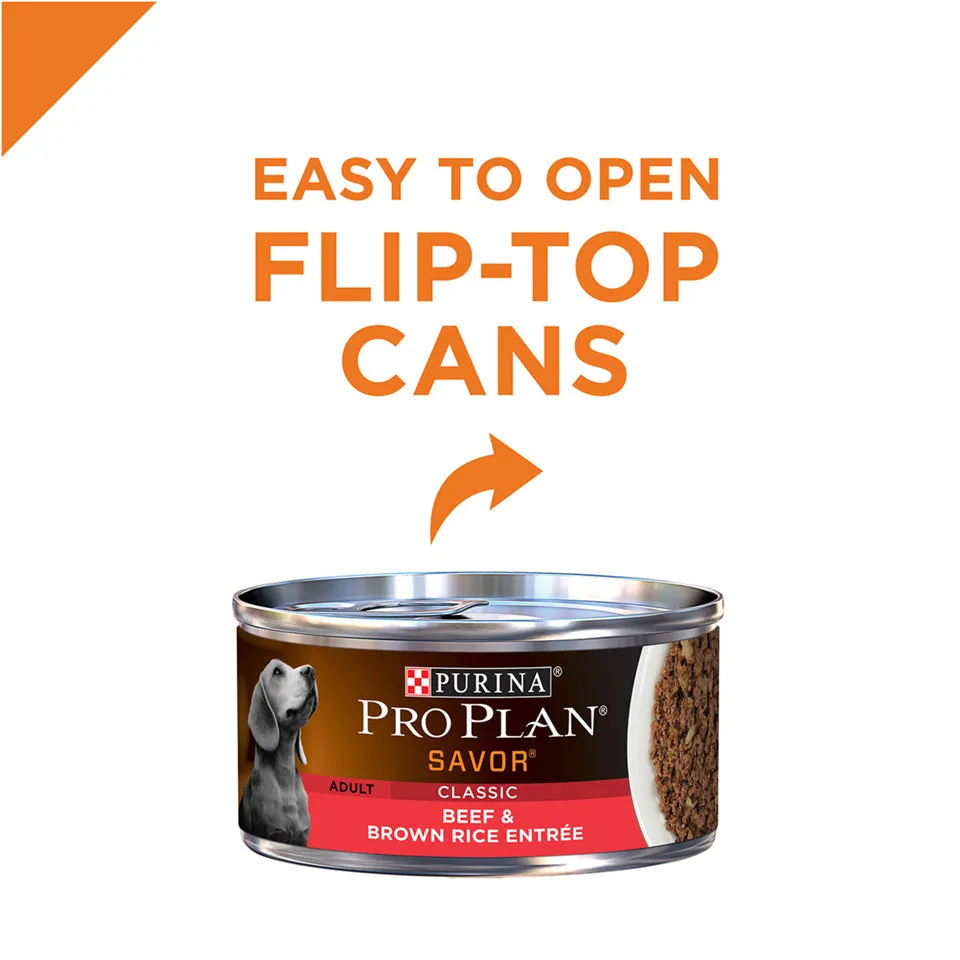 Purina Pro Plan Savor Adult Beef & Brown Rice Canned Dog Food