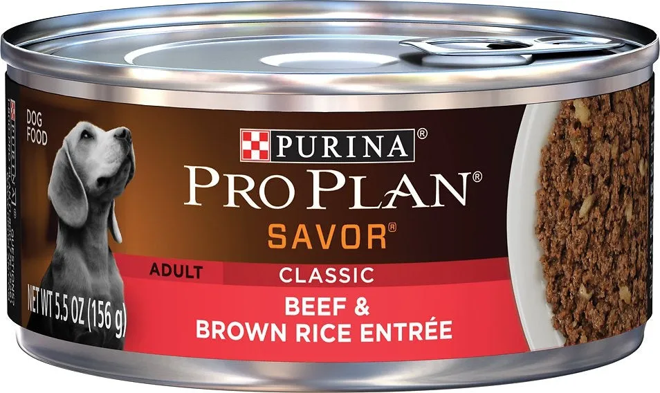 Purina Pro Plan Savor Adult Beef & Brown Rice Canned Dog Food