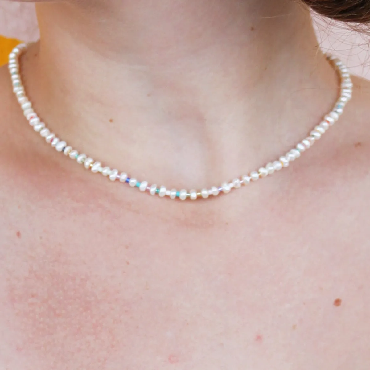 Rainbow Pearl Necklace