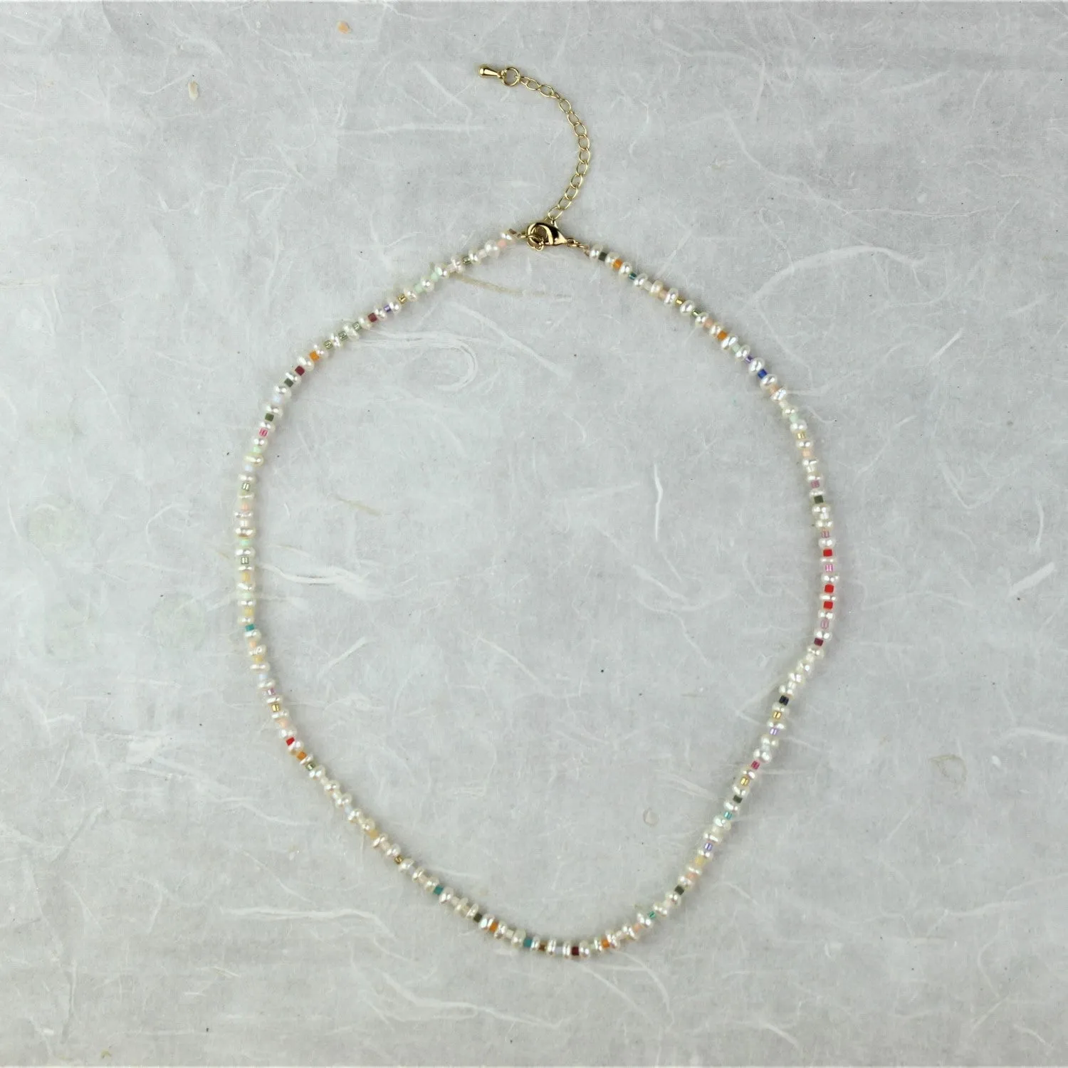 Rainbow Pearl Necklace