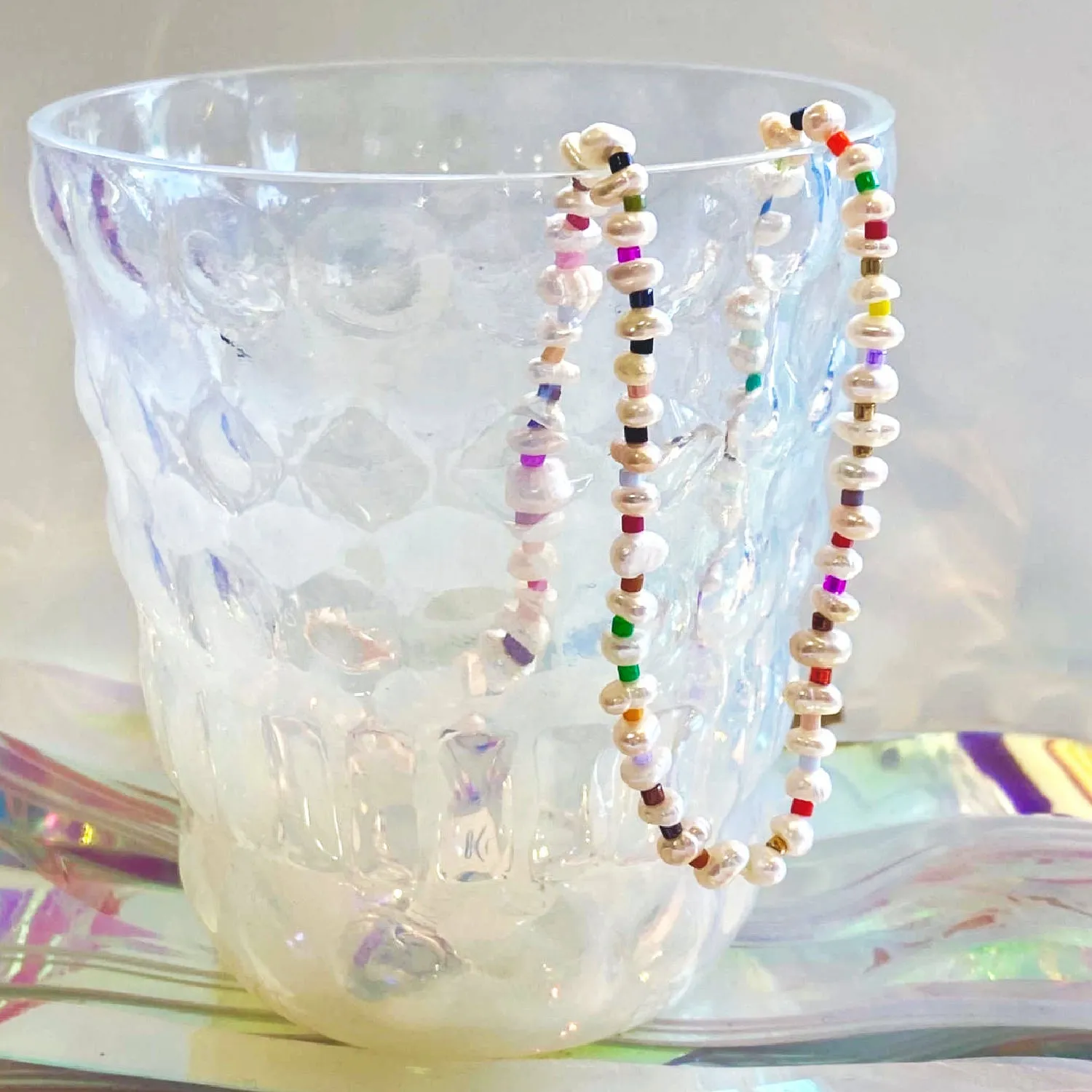 Rainbow Pearl Necklace