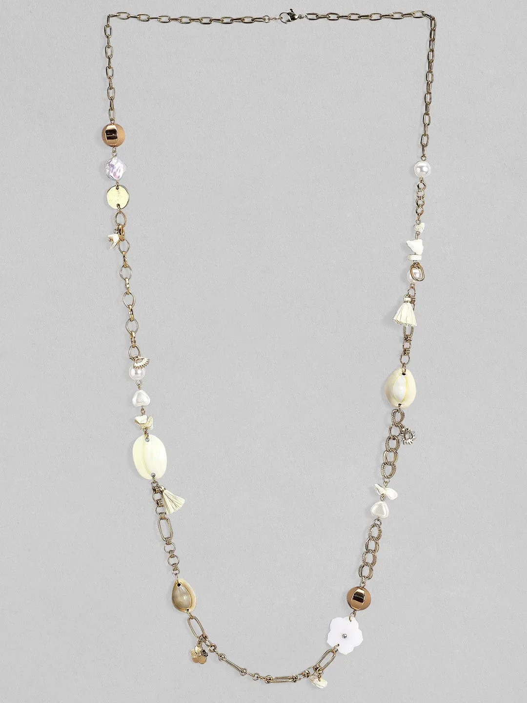 Rubans Voguish Gold Toned Interlinked Necklace Chain.