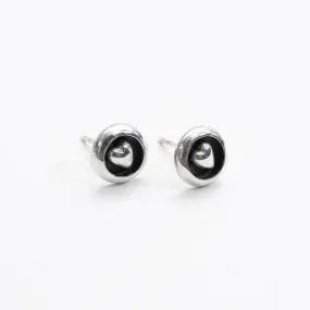 Silver Embossed Heart Studs