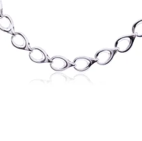 STERLING SILVER 16.5-INCH OPEN TEARDROP LINK NECKLACE