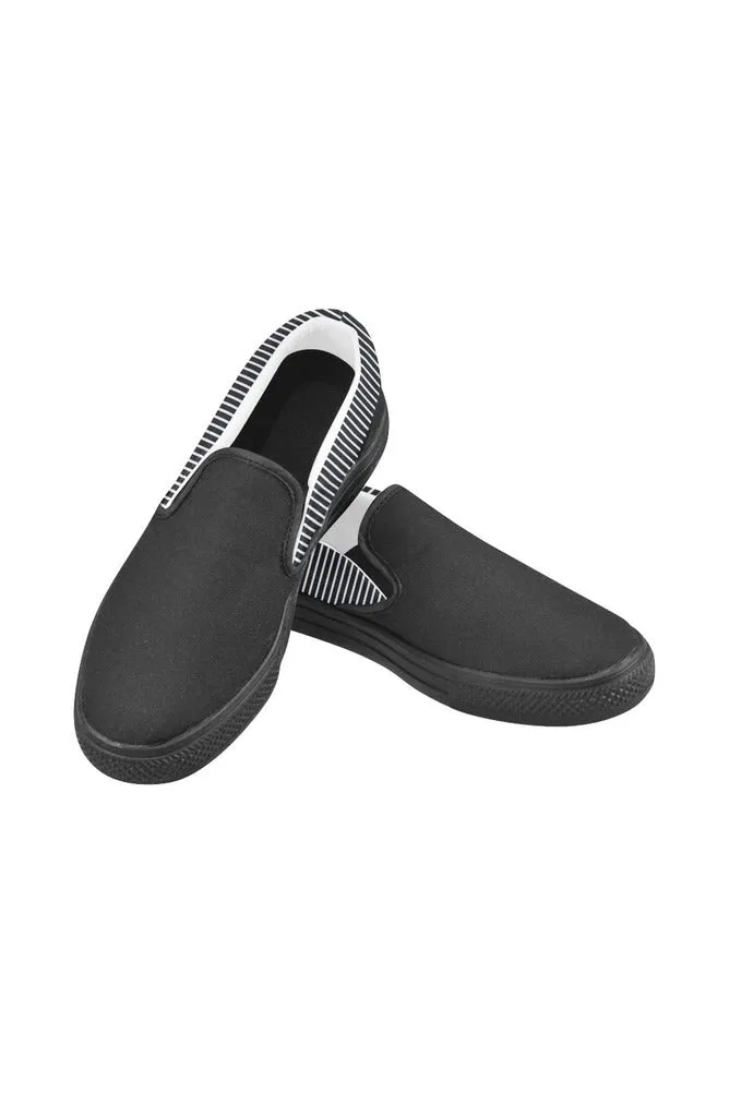 Stripes Men's Slip-on Canvas Shoes (Model 019)