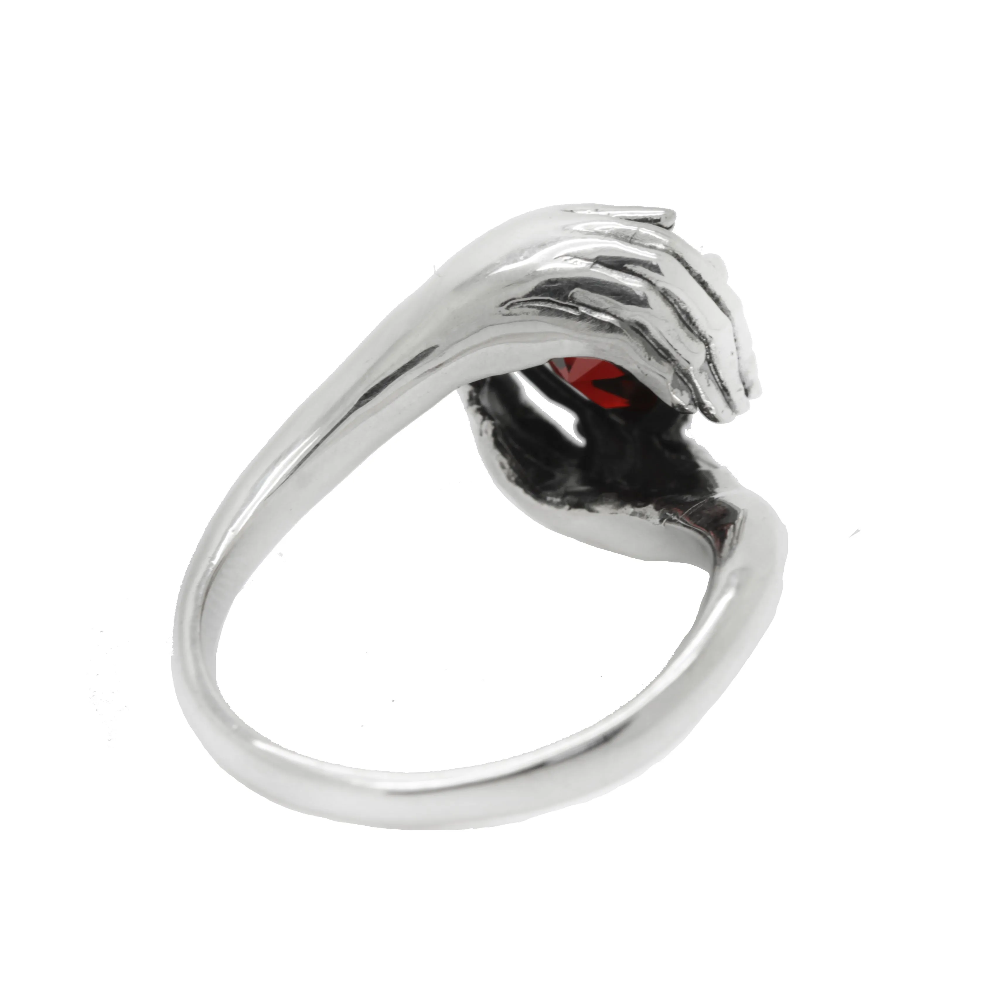 Sweetheart Love, Beautiful Garnet Zircon Heart Cut Gemstone, Sterling Silver Women Ring