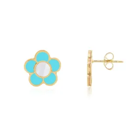 Turquoise Daisy Stud Earrings