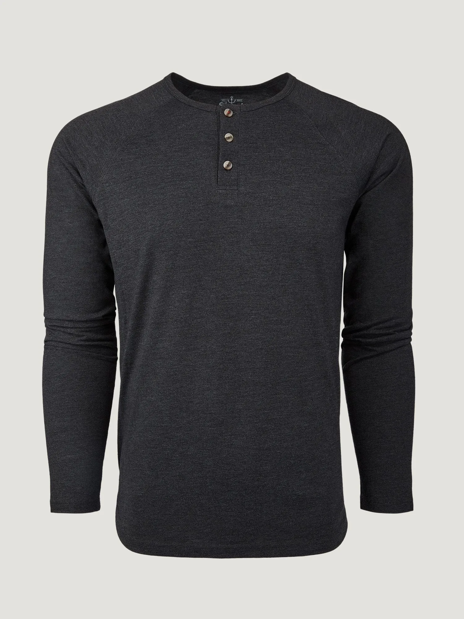 Vintage Black Slim Fit Long Sleeve Henley