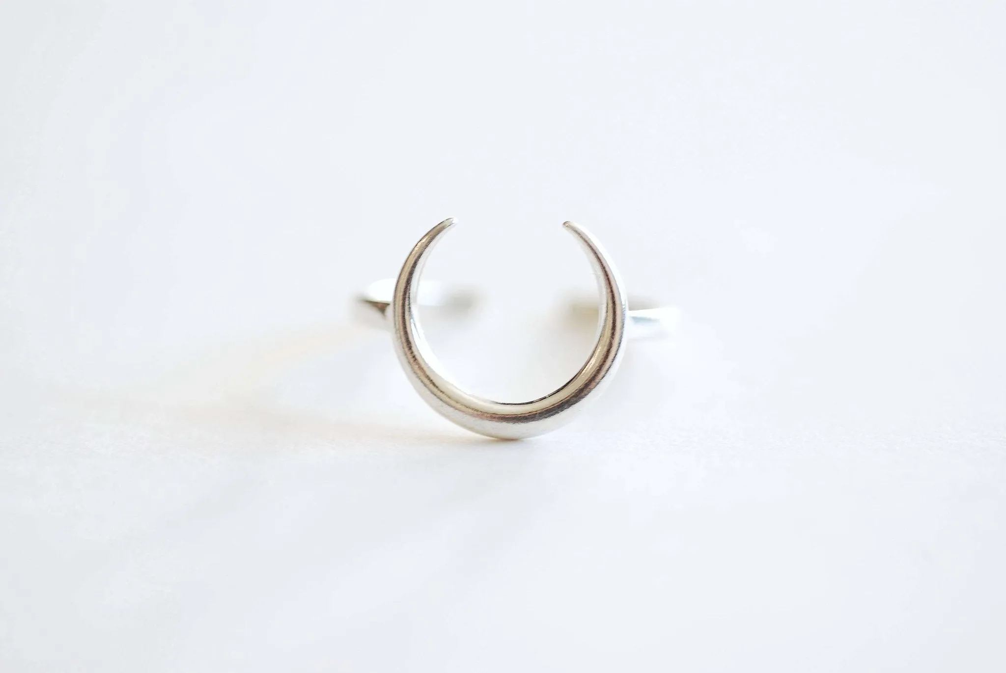 Wholesale Moon Ring- 925 Sterling Silver Adjustable Ring, Minimalist moon Ring, Mako Moon Ring, Crescent Moon Ring, Stacking Ring, Double Horn Ring